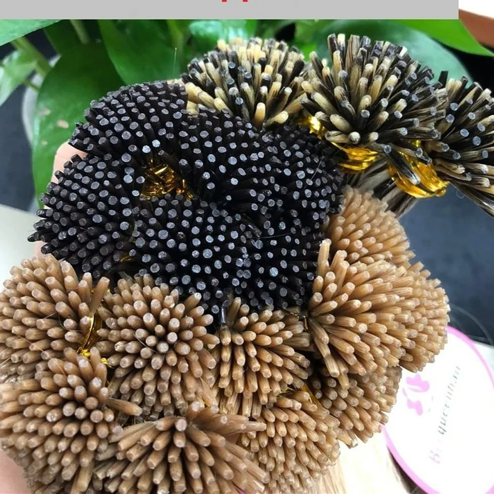 Wholesale 100% Cuticle Double Drawn Russian Remy Human Hair I Tip silky bone straight 12a wholesale remy human hair extension