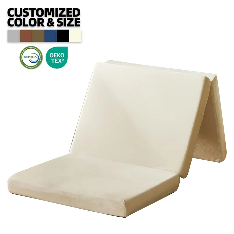 Luxury Adjustable Hypo-allergenic High density memory foam pad folding mattress Washable cover foldable bed foam mattress