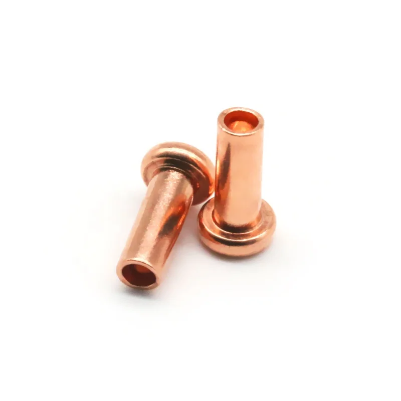 Copper Rivets China Supplier Directly Sale Red Copper Flat Head Semi Tubular Rivets for Belt Fasteners