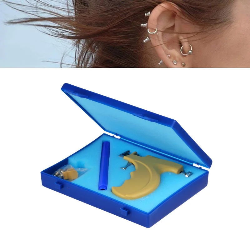 Good Quality Ear Piercing Hole Gun Pistol Ear Piercing Tool Instrument Reusable Kit