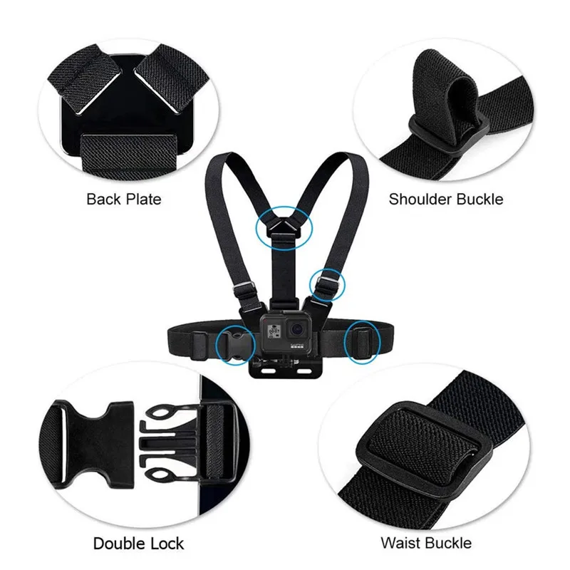 Customize the camera to wear an adjustable chest strap