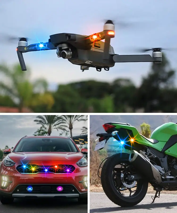 Motorcycle Lights Strobe Light LED Anti-Collision Bike Aircraft Night Flying Mini USB Flashing Warning Signal Light