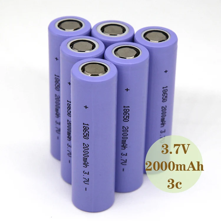 High-low temperature available 18650 Battery Cell Lithium Ion 3.7V 2000mAh 18650 Rechargeable Cell Battery Pack For Toys