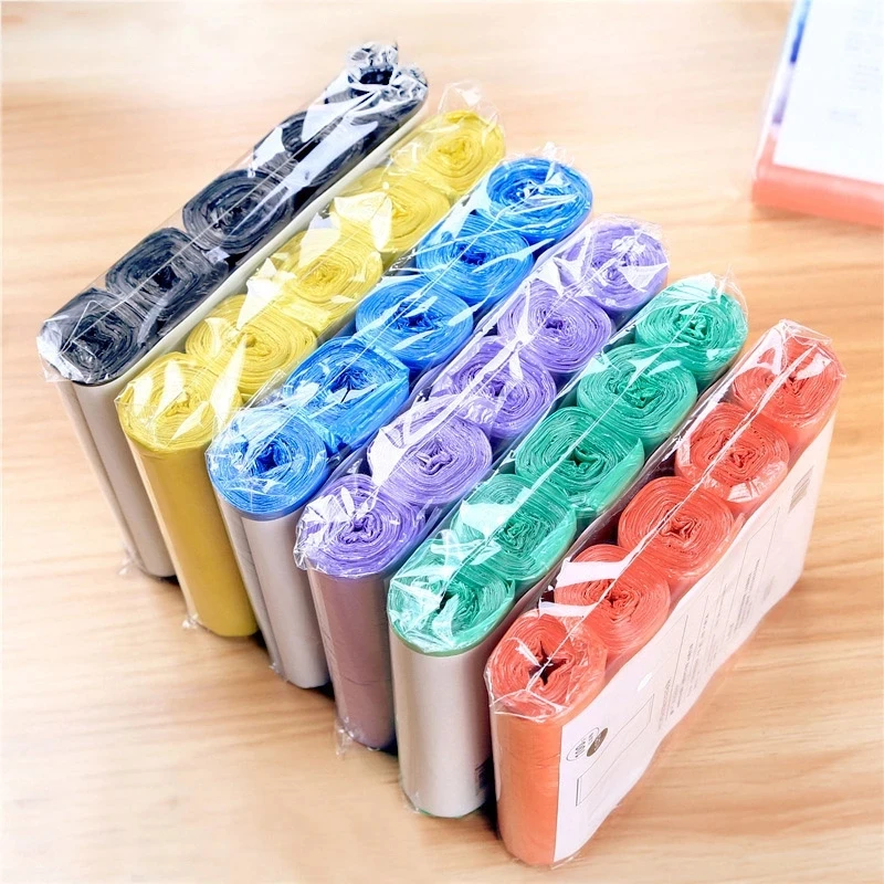Kitchen Portable Household Garbage Bag 100% Biodegradable Plastic Recycle Colored Drawstring Trash