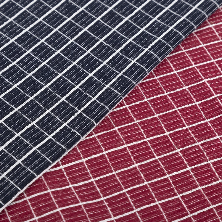 
Manufacturer plaid fabric knitting soft plaid stretch fabric pyjama trousers cotton yarn dyed fabric 