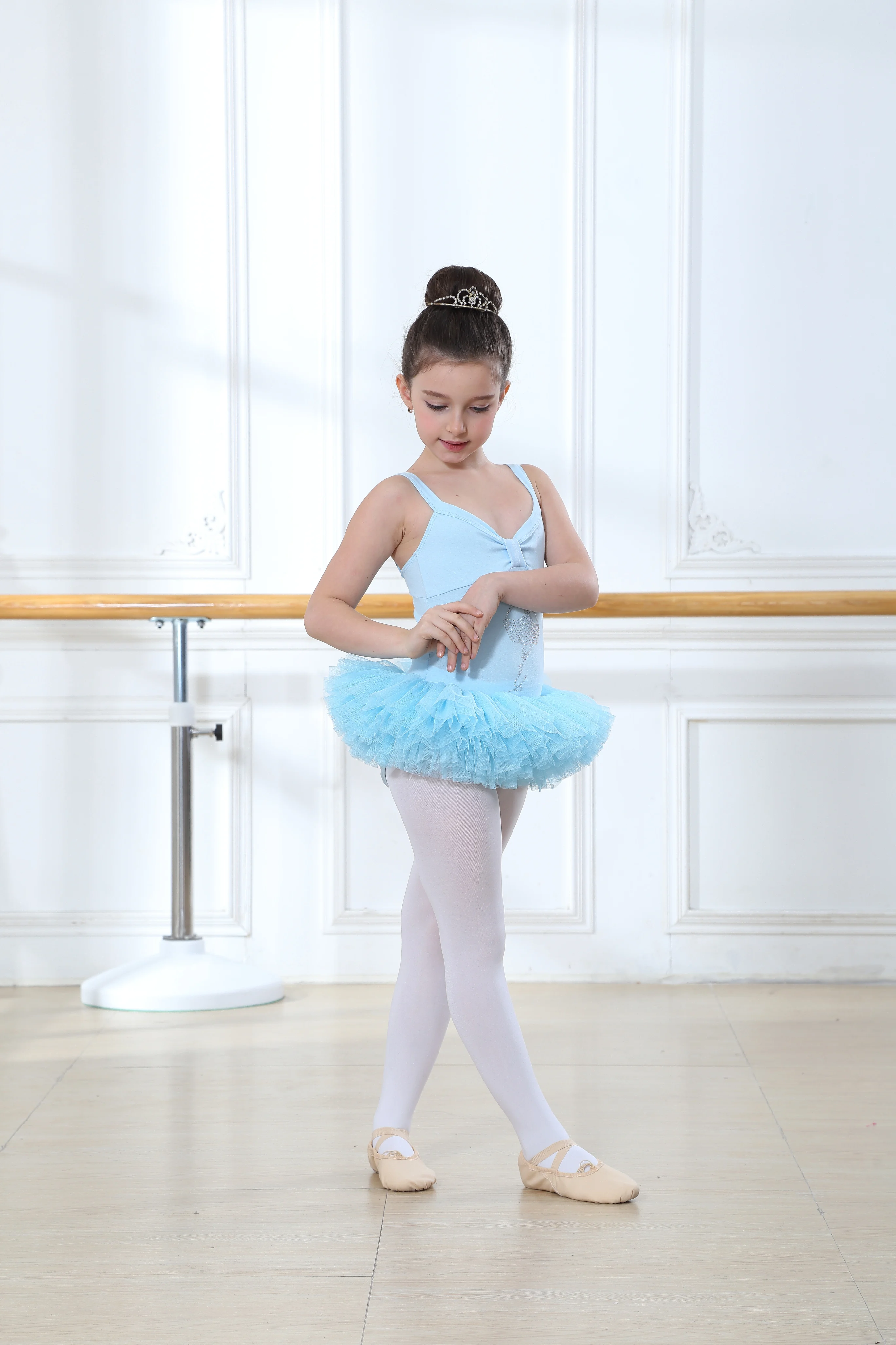 Factory Wholesale custom sleeveless with 8 layer tutu for ballet baby tutu training skirt ballet dresses for girls class wear