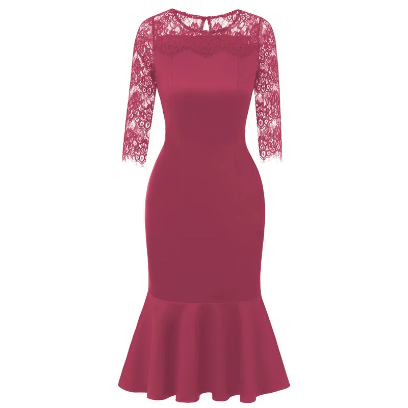 New Fashion Ladies Elegant Lace Office Dress