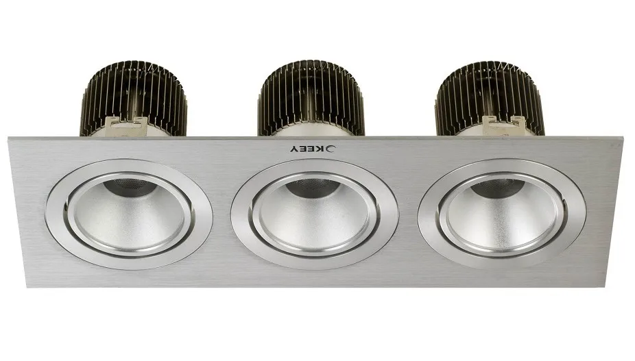 2019 ключ triplehead светодиодный растовый светильник 30 Вт матовый серебристый светодиодный растовый светильник светодиодной осветительной панели для использования в помещениях GS602-3