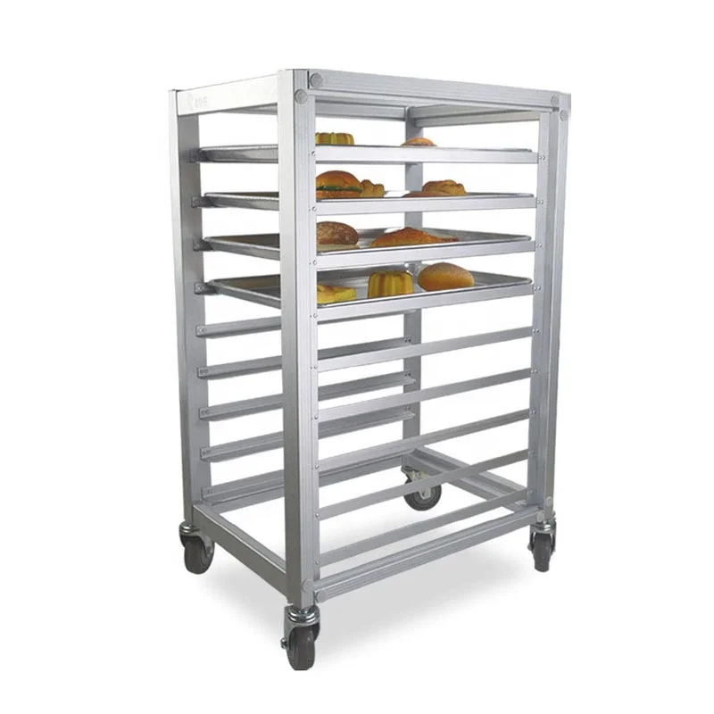 Stainless Steel display rack Double Tray Kitchen Bakery Trolley Rack 15 Tiers Hotel