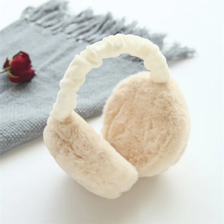 Wholesale hot sale hamburger style ear warmer winter fur plush girls warm ear muffs cute fur earmuffs Y769
