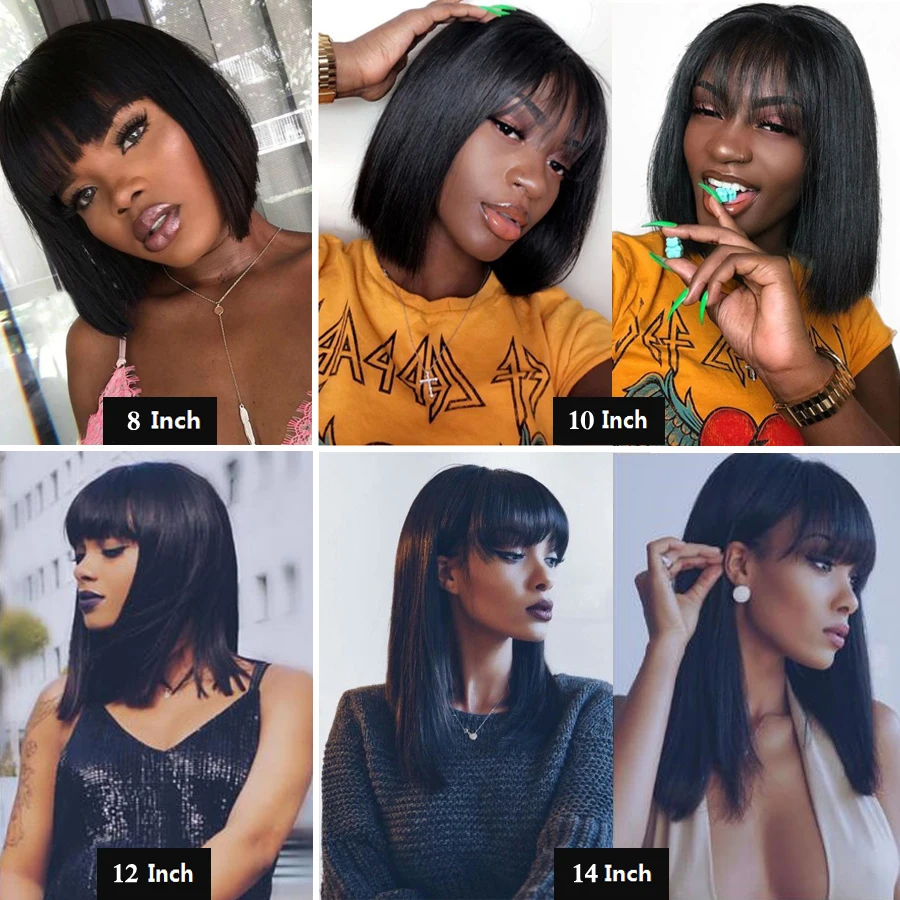 Wholesale Virgin Remy Human Hair Wigs  Brazilian Hair Wigs For Black Women Short Bob Straight Frontal Lace Wig 8-16Inch