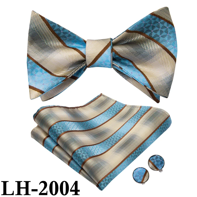 Hi-Tie оптовая продажа индивидуальный набор галстуков-бабочек из 100% шелка в желтую и синюю