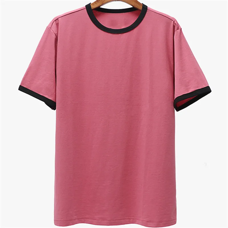 Quality Basic Blank 220Gsm 97% Combed Ringspun Cotton 3% Elastane O Neck Jersey Mens T Shirt