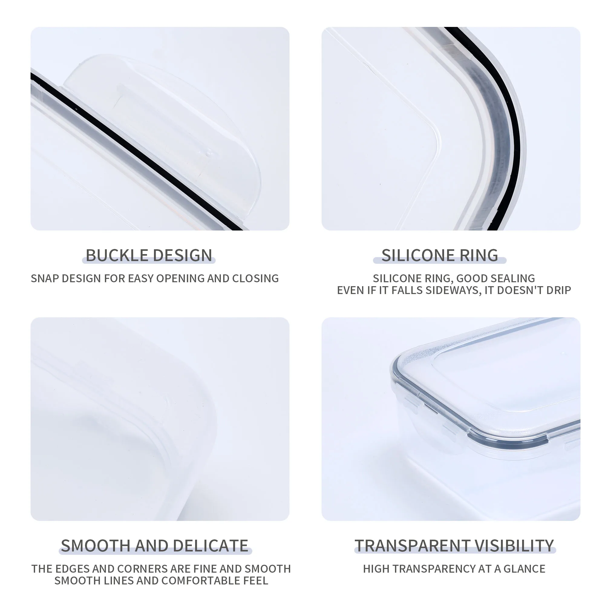 16Pieces Clear Plastic Stackable Food Fridge Storage Organizer Box Refrigerator Storage Box Fridge Organizer With Lid