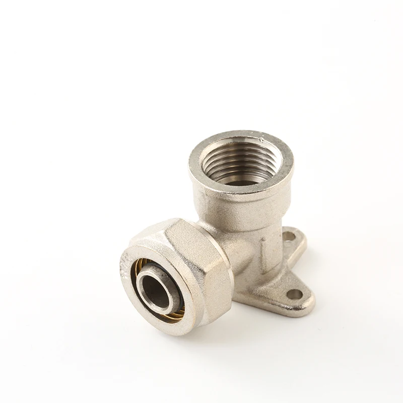 OEM ODM copper material fitting silver colour brass  pipe fittings union connector  wall plate connector 16mm