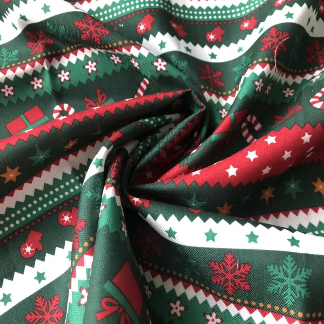 2020 new printed pattern available 100 polyester brushed fabric Christmas decoration