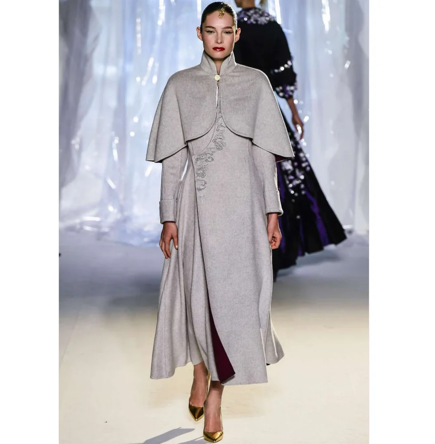 Cabin crew Cloak + Dress or Jacket + Printing Dress design custom cloud embroidery Asia stewardess hainan airline coat uniform