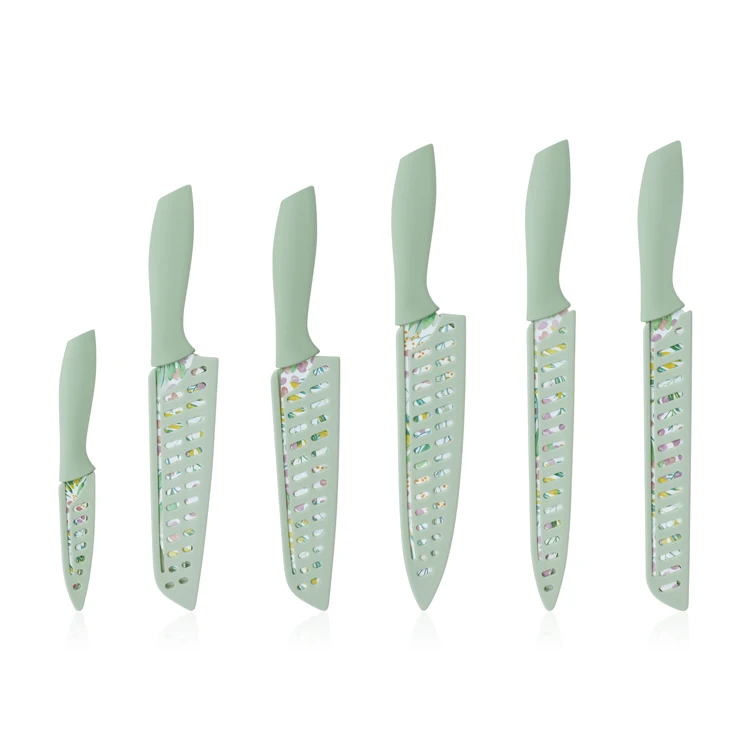 New Season Flower Pattern 6 inch Nonstick Coating Stainless Steel Sandwich Knife Knife with PP Handle Cheese Knife