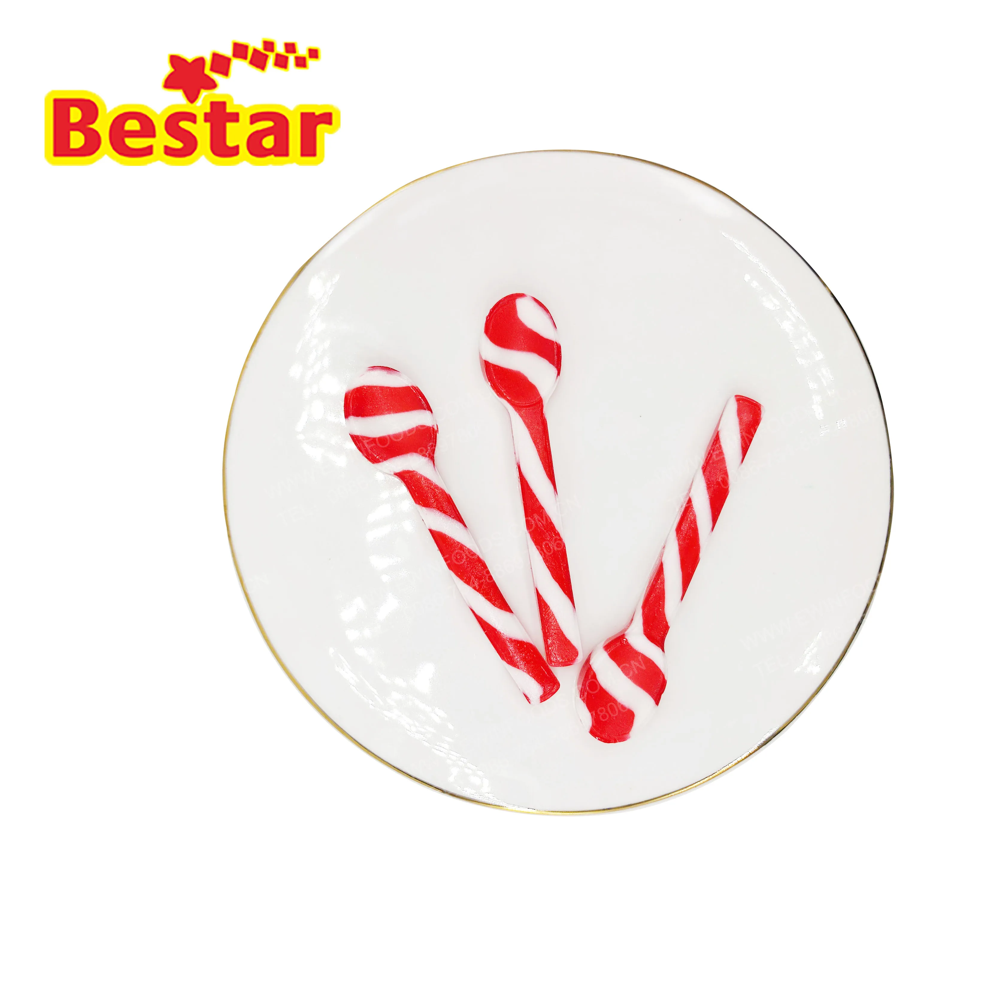 Christmas decoration spoon shape hard candy for sale factory direct candy cane in box peppermint hard candy lollipop