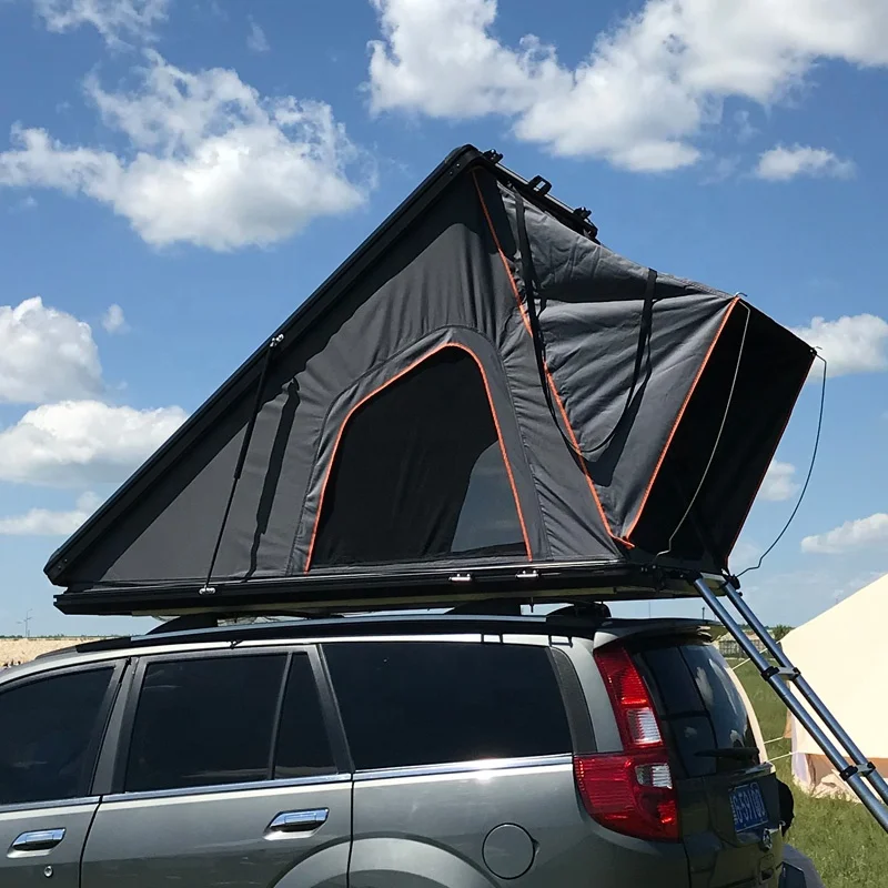 Outdoor Camping Aluminium Insulated Triangle Roof Top Tent Hard Shell Aluminum SUV Car Roof Tents