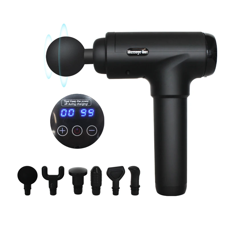 Low Noise Electric Handheld Percussion 6 Heads 30speed Muscle  Massage Gun