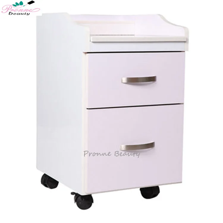 Hot sale manicure pedicure trolley wooden mobile tool cart white trolley for nail salon