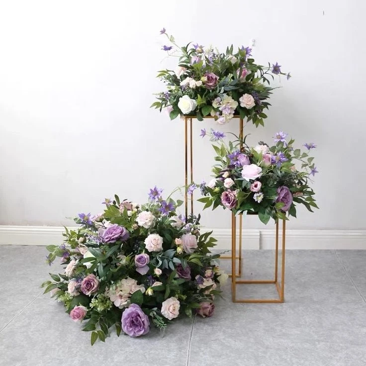 Wedding Table Centerpieces Decoration Square Flowers Rack Vase Gold Tall Metal Flower Stand For Weddings Party Centerpiece