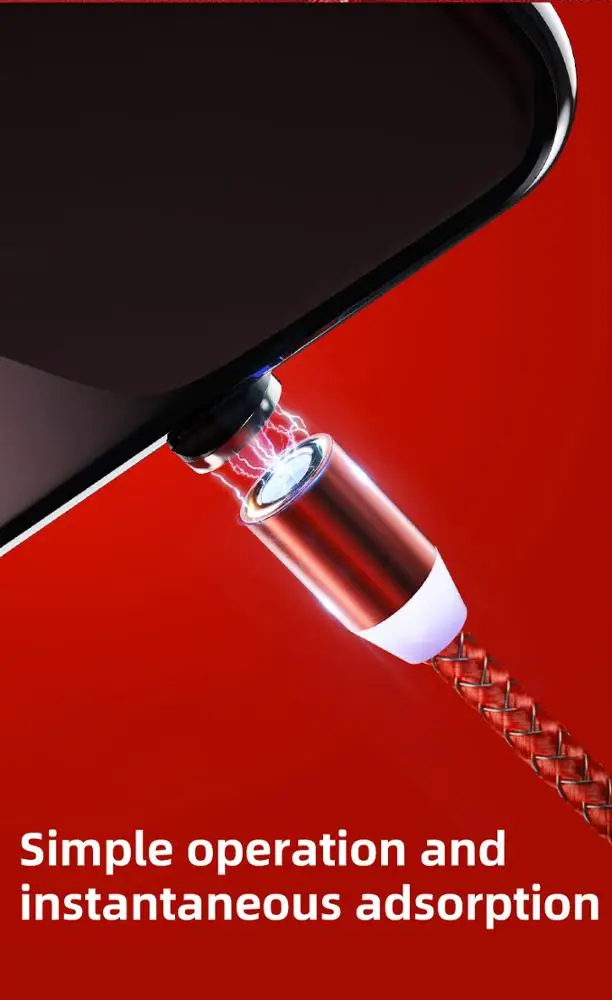 Free Shipping Best Quality Wholesale suction 2.4A Magnet Phone Charger 1M Nylon Led Magnetic Fast Charging Data Cable Micro Usb