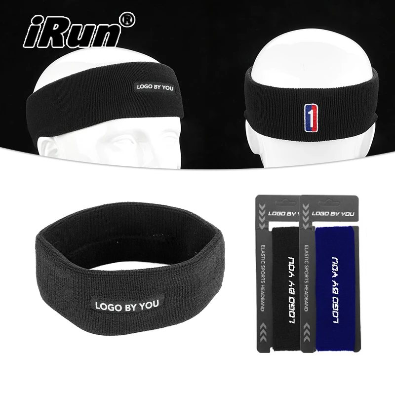 iRun Custom Cotton Terry Cloth Tennis Headband Tennis Sport Sweatband Running Absorb Elastic Sweat band Headband