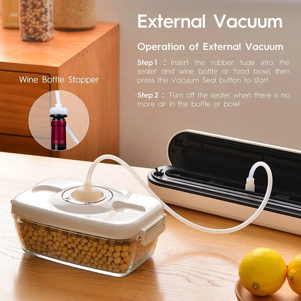 Best Vacuum Sealer Packaging Machine 220V/110V Automatic Commercial Household Vacuum Food Sealer Including 10Pcs Bags