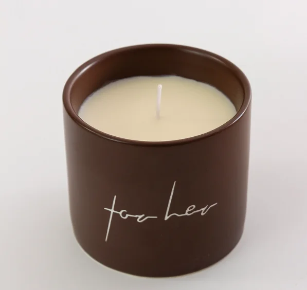 Wholesale Light Luxury  High Quality Custom Empty Candle Jars Ceramics With Logo Print Support Wax Filling