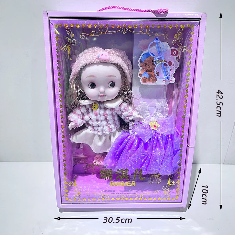 New 28cm lifelike full body joint movable reborn baby girl smile doll, high-quality handmade doll