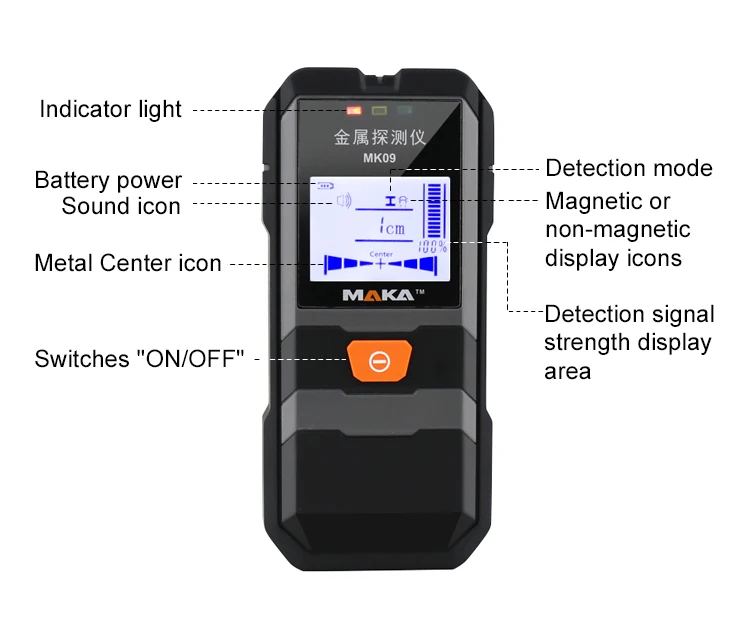 MAKA 09 hotsale electric wall wire metal detector wall stud finder wall stud finder detector