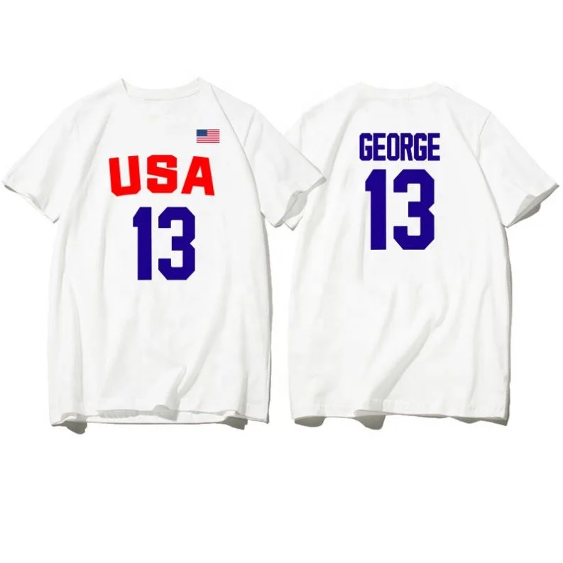 Wholesale Custom American Dream Team National Team T-Shirt Irving James George Basketball Sports Fitness Short Sleeve T-Shirt