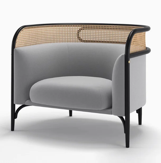Foshan Factory Hotel Restaurant Sofa Cloth Art Light Luxury Leather Furniture Simple Iron Leisure Chairs