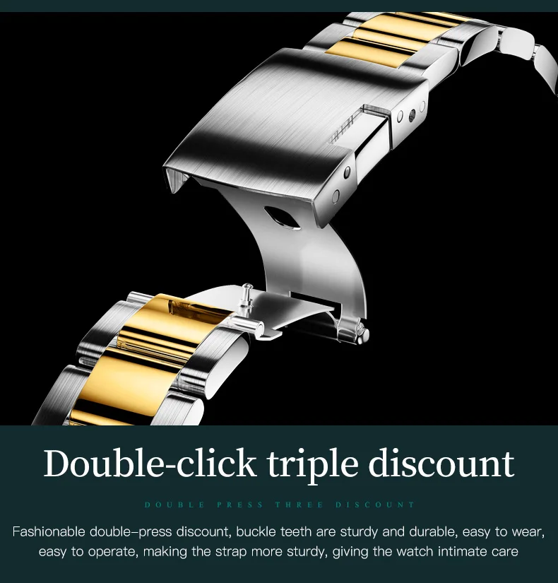 Low Price 2870 Chronograph Luminous Analogue Crescent Steel Wrist Custom Wholes Waterproof Moon PhaseDate Men quartz watch