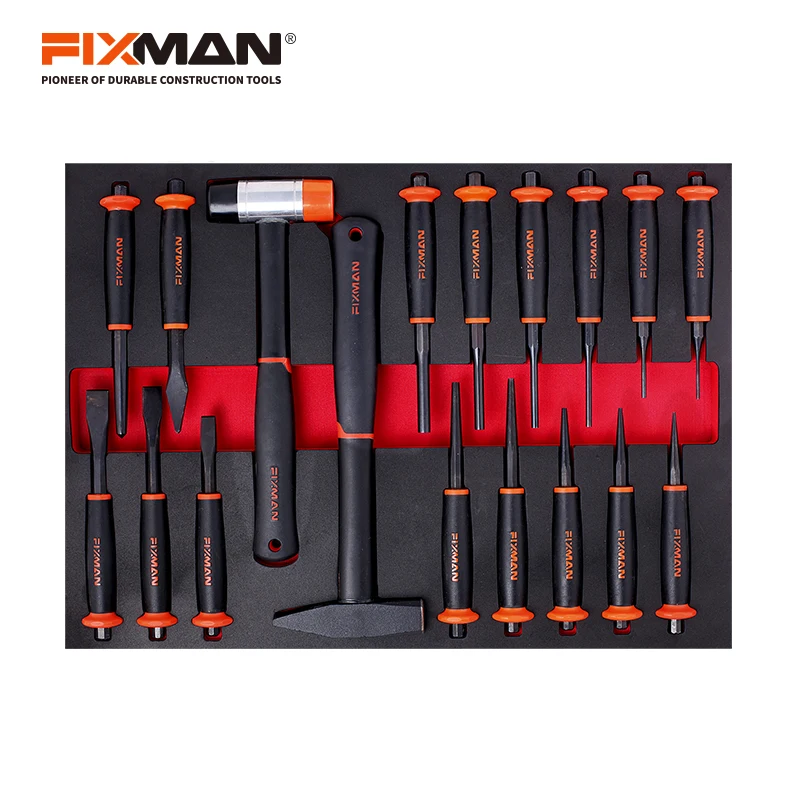 FIXMAN 18PC EVA Foam modular  Hammer and Punch Set for Tool Cabinet use
