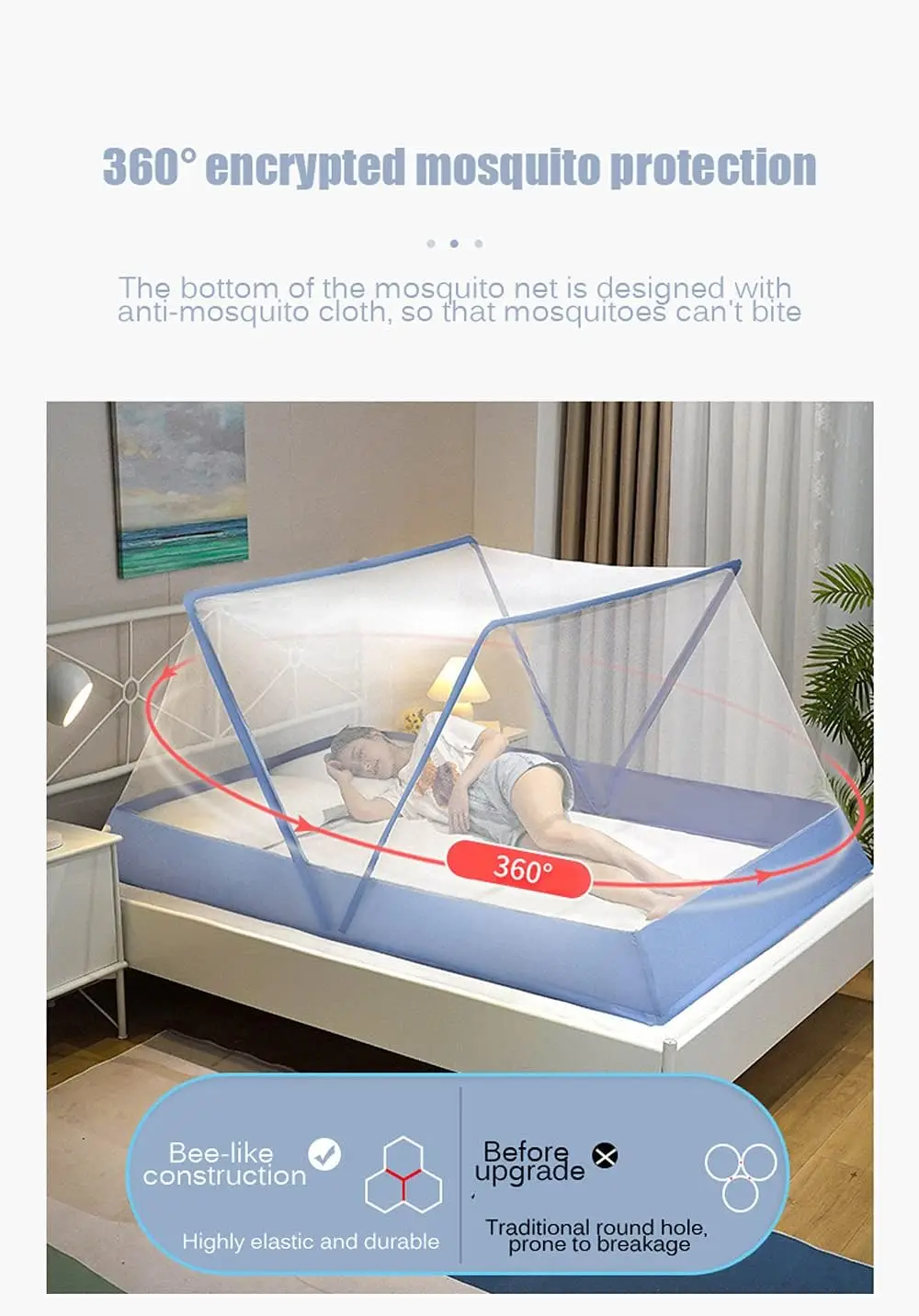 Best Quality Foldable Mosquito Net Smart Mosquito Foldable Net For Double Bed Size With The