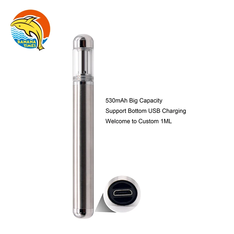 2021 San Jose Best Seller Bananatimes Rechargeable Compact Size CBD Vape Pen 0.5ML/1ML Empty