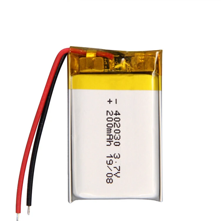 Customized rechargeable lithium ion li-polymer mini 402030-is-3 jst 3.7volt bateria de litio v200mah 402030 battery