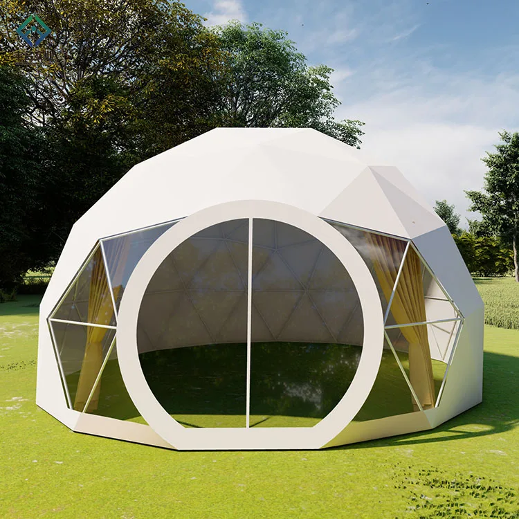 Aluminum hotel waterproof pvc outdoor dome glamping tent concrete geodesic dome house