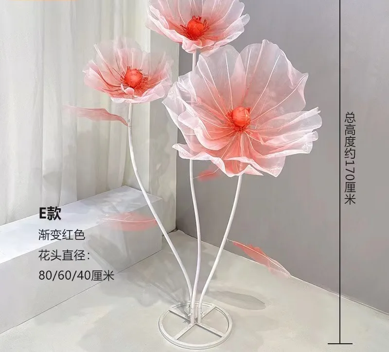 Wedding decoration long stem artificial flowers Party decoration giant fabric standing paper flowers