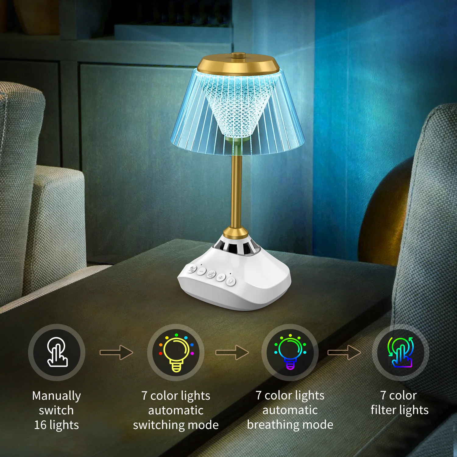 Desk Lamp Blue Tooth Speaker Night Light Colorful Music Player Table Lamp USB Wireless Smart Lamp Speaker With Remote Control