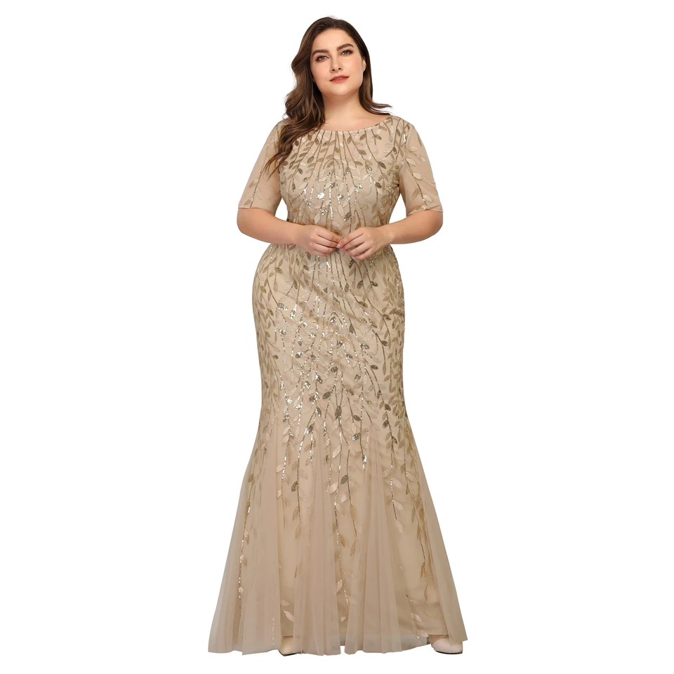 
Plus Size Embroidery Lace Tulle Maxi Dresses Bridesmaid Dresses 