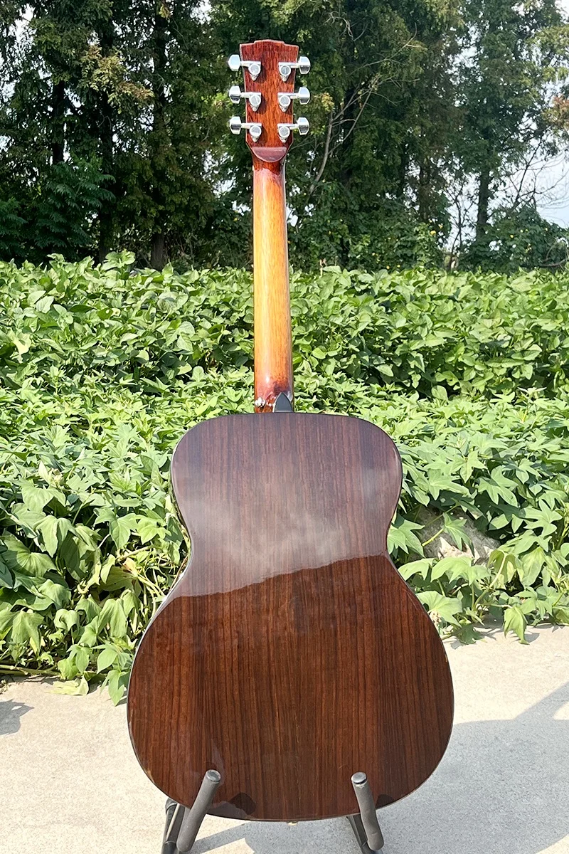 Aiersi Vintage Sunset Glossy Solid Spruce Top Orchestra Acoustic Guitar
