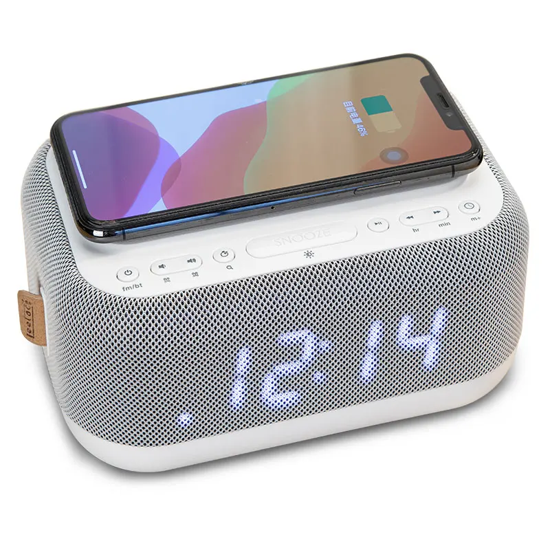 USB Digital Alarm Clock Built-In  bluetooth  wireless speaker Fm Fm Clock FM Wireless Charger radio