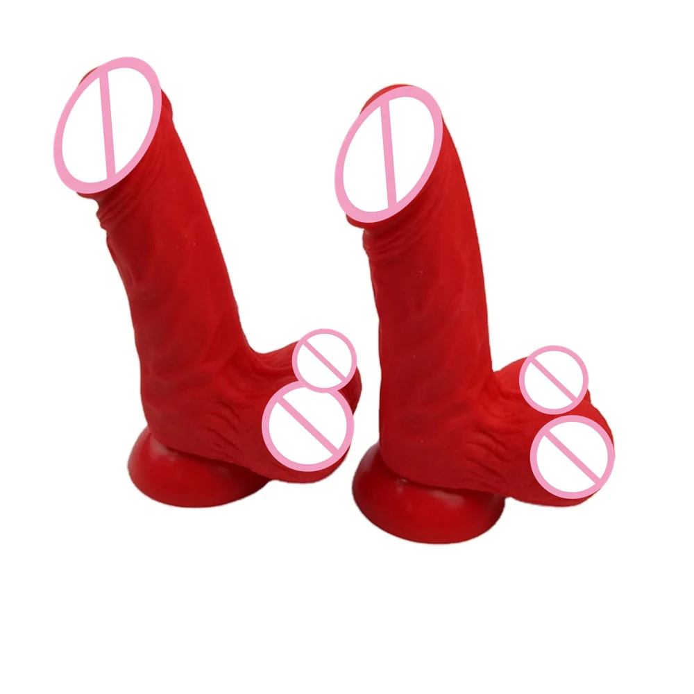 Lifelike 9 Inch Dildo Black Red Flesh Color Huge Penis Rubber
