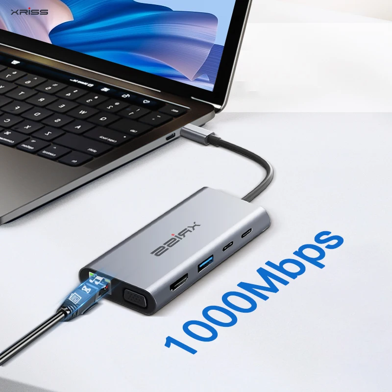 Computer Docking Station Five-In-One USB 3.0 USB-C To USB 3.0 2.0 Hub High-Speed Transmission Aluminum Alloy Docking Station