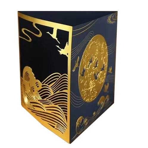 
Crane auspicious greeting Card New Year Chinese embossed hollow hot stamping Business gifts wishes customers customizable 