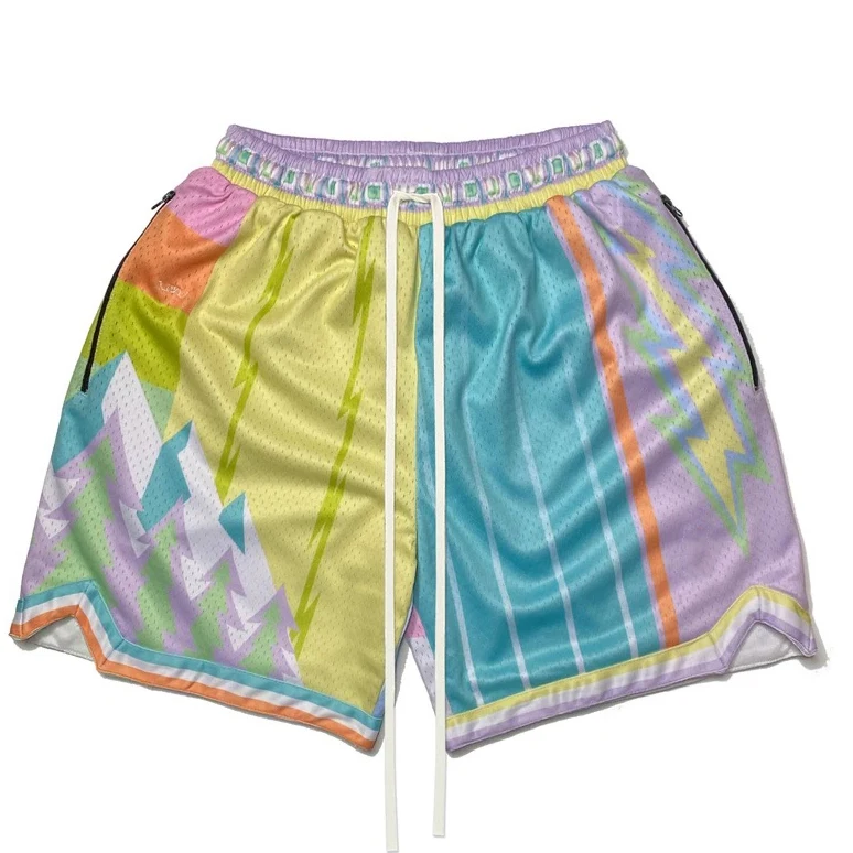 Wholesale Cropped Fit Embroidery Polyester Sublimation Design Just Don Mesh Mens Custom Basketball Shorts